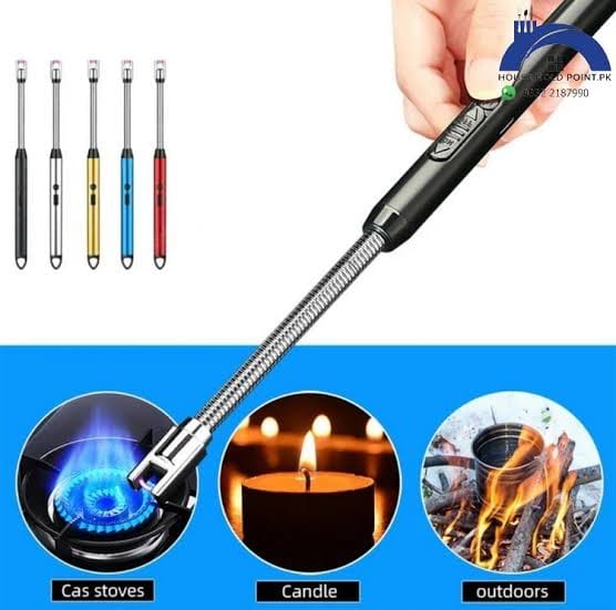 USB Rechargeable Flameless Arc Lighter Flexible and Windproof for Candles, Hiking, Camping, Kitchen, Fireplaces