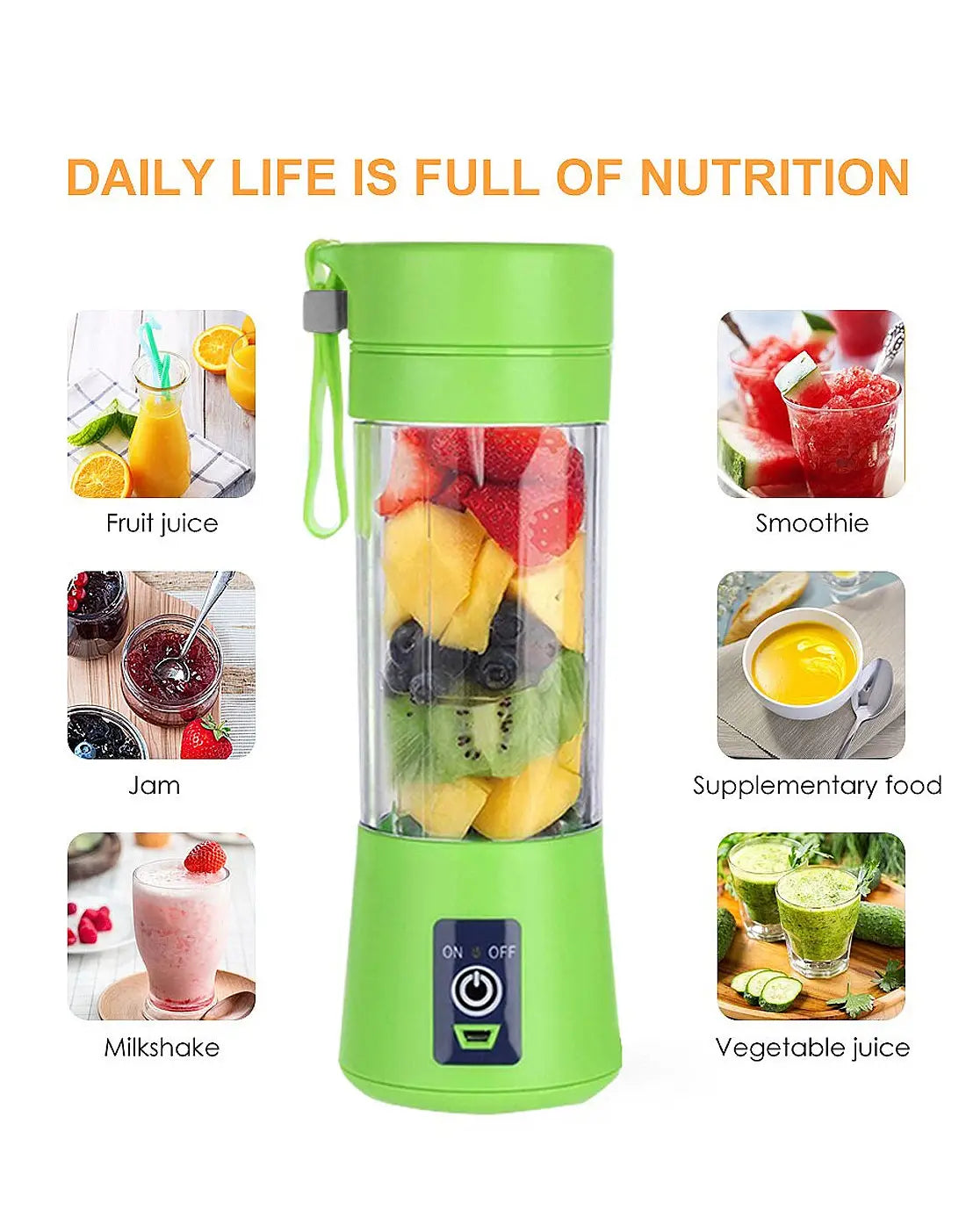USB Rechargeable Portable Mini Blender Juicer